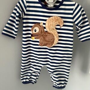 Striped Squirrel Applique Millie Jay Onsie